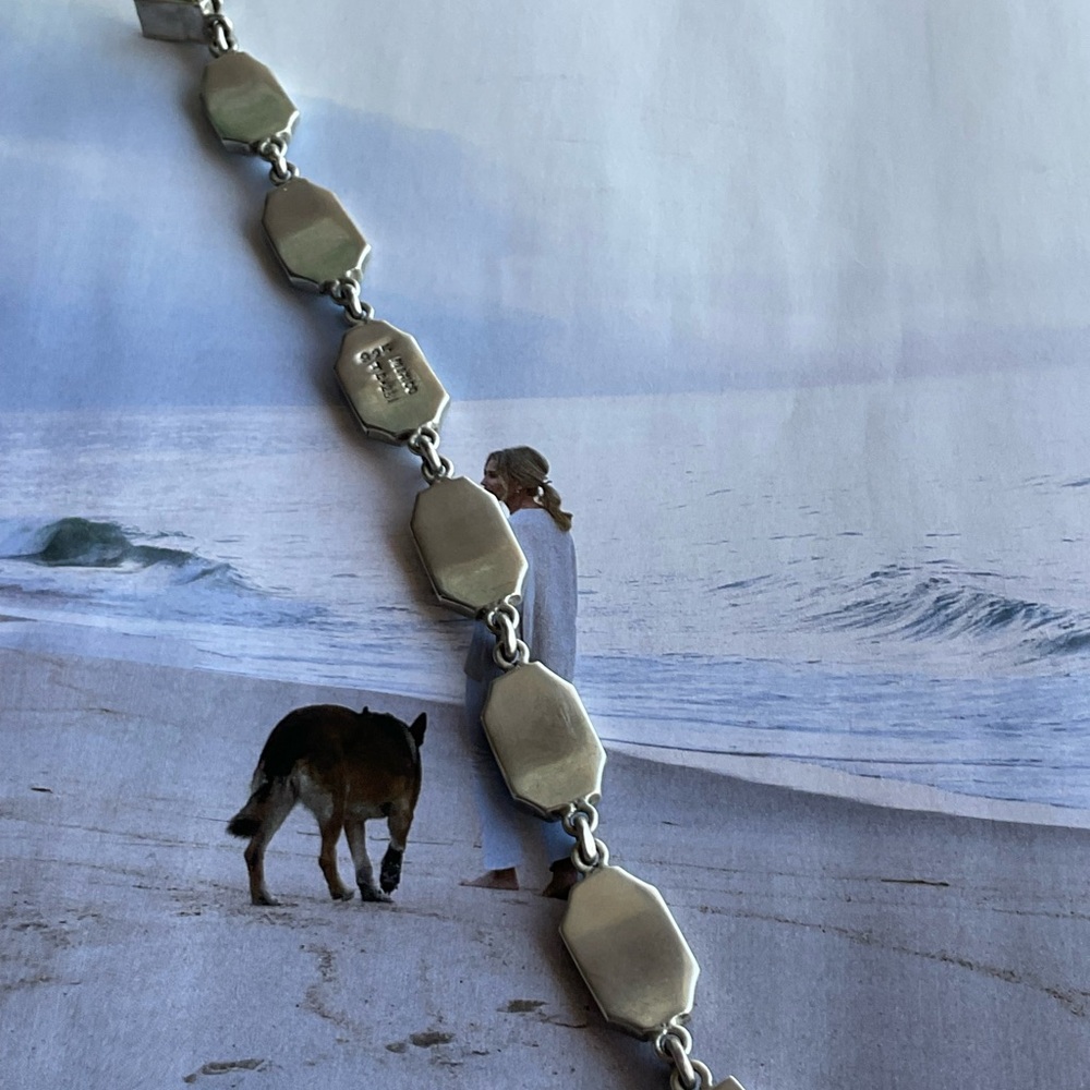 Elegant Silver TAXCO and Turquoise Bracelet 7.5 inches - Picture 6 of 7